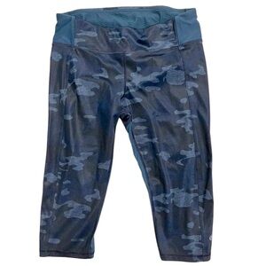Lululemon capris. Blue camouflage.  Size 8. High waist